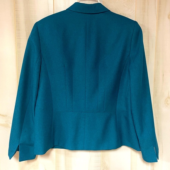 Jones Wear Teal Blue Two Button Blazer Jacket Pockets, Sz 14 - Picture 2 of 5